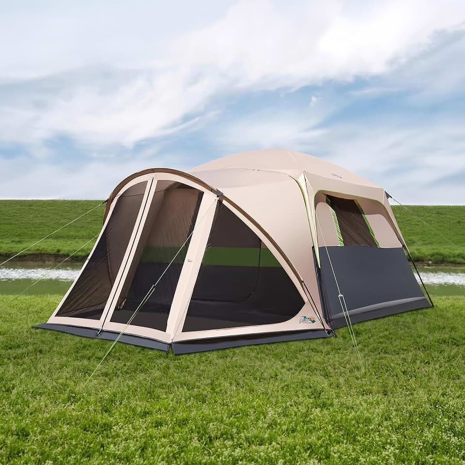 DMH OUTDOORS 6/8/10 Person Tents for Camping Cabin Tent with Screen Porch
