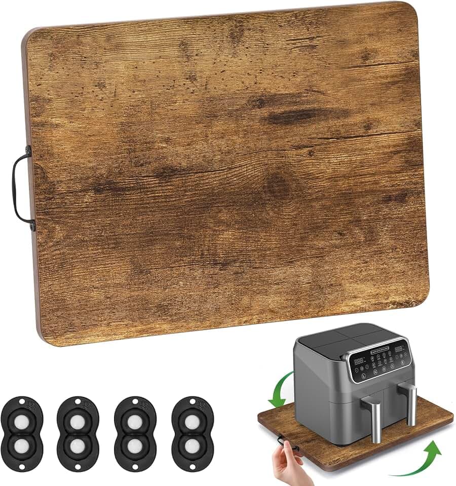 Appliance Slider, Sliding Tray for Coffee Maker, Coffee Pot Slider for Countertop, 360° Rolling Tray Appliance Slider for Kitchen Appliances- Rustic Brown (9.5” X 14”)
