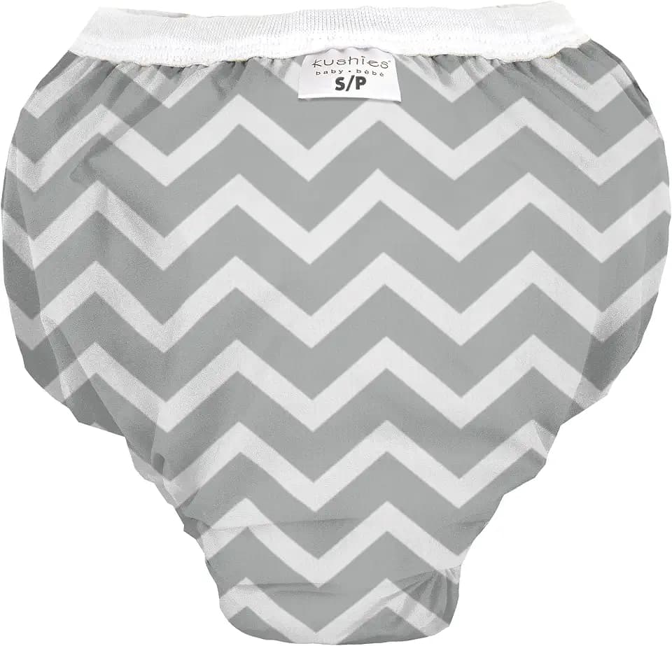 Kushies Baby Waterproof Training Pant (33-38 Pounds), Grey Chevron, Large
