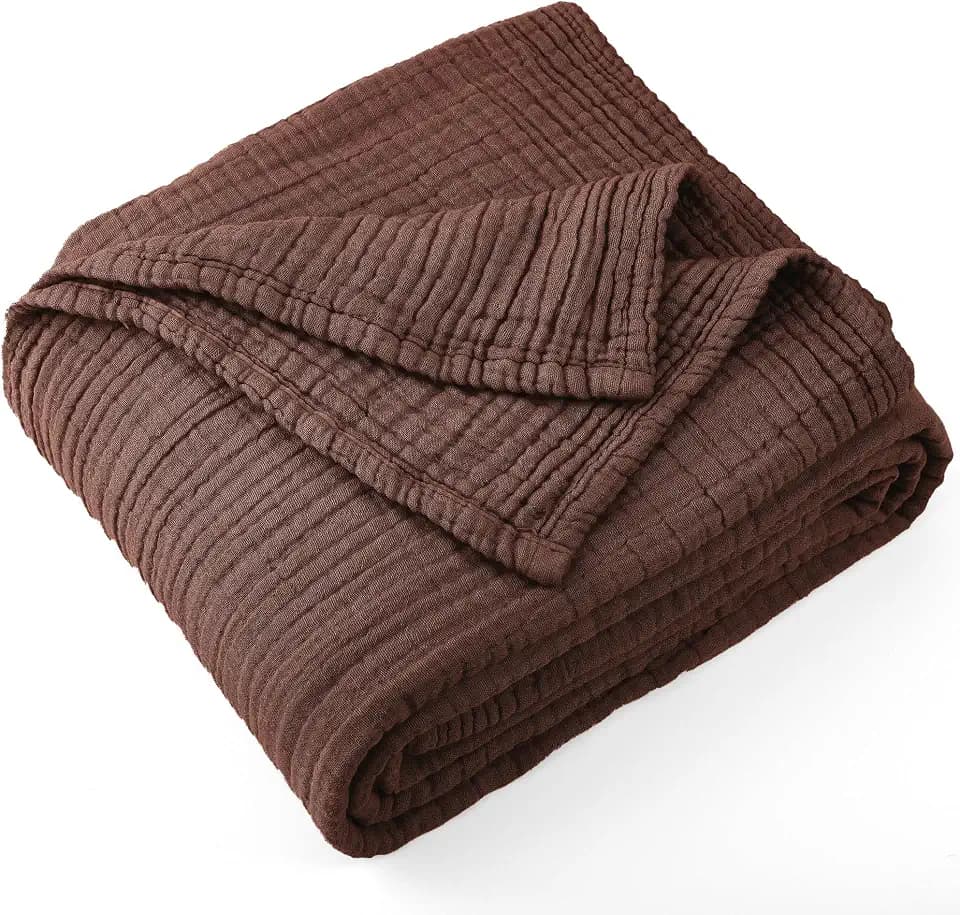 Carriediosa 100% Cotton Muslin Throw Blanket 90 x 90 Summer Gauze for Adult