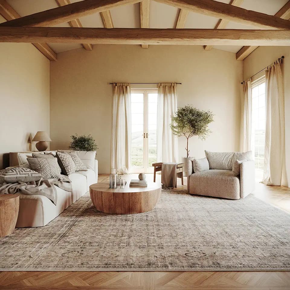 nuLOOM Barilas Beige Bordered Washable Area Rug, 8' x 10'