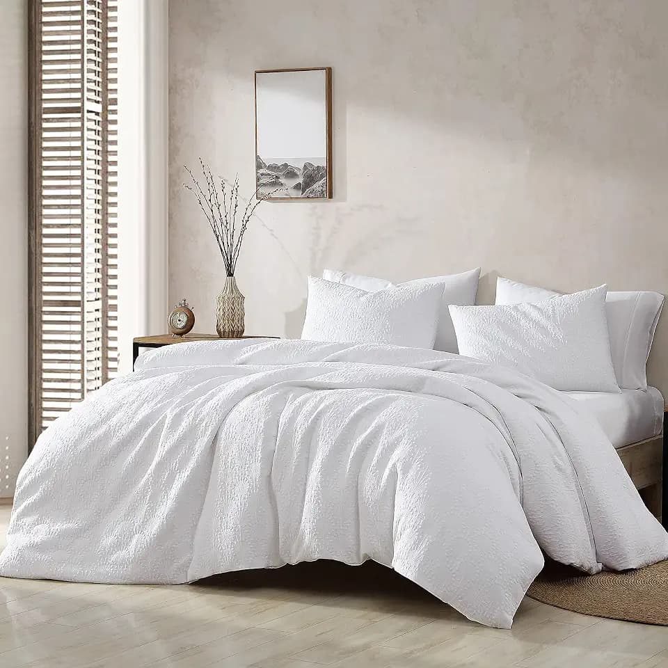 Riverbrook Home Urban Casual Comforter Set, King, Fagen Matelasse - White, 3 Piece Set