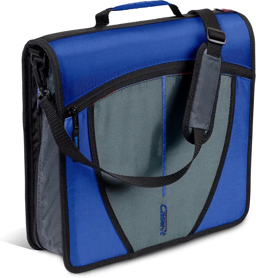 Case-it School Zipper Binder | 3" O-Rings | 600-Sheet | D-146 Midnight Blue
