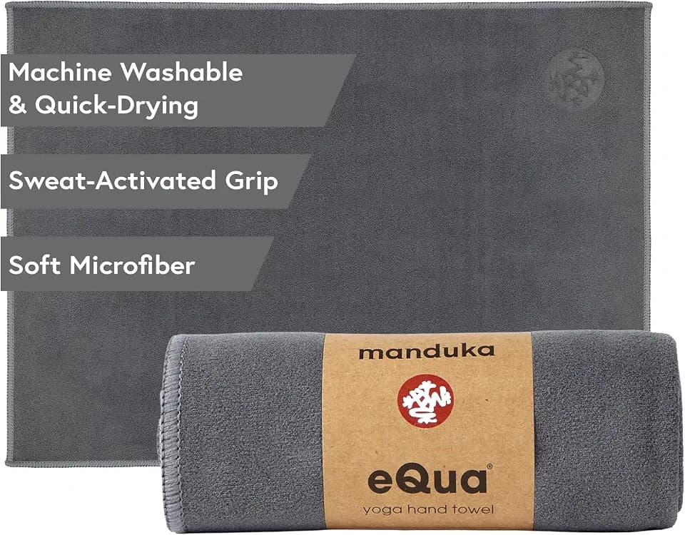 Manduka | eQua Microfiber Yoga Hand Towel | Midnight | 16 x 24 in