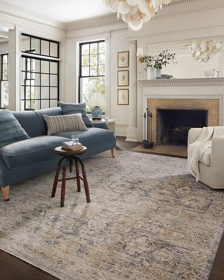 Loloi Jean Stoffer Katherine Charcoal/Gold 9'-6" x 13'-1" Area Rug