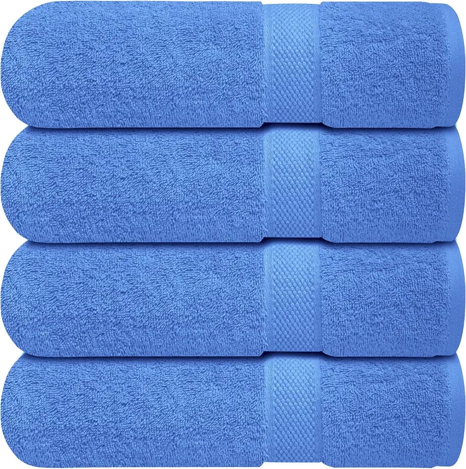 Infinitee Xclusives 100% Ring-Spun Cotton Bath Towels for Bathroom - Pack 4