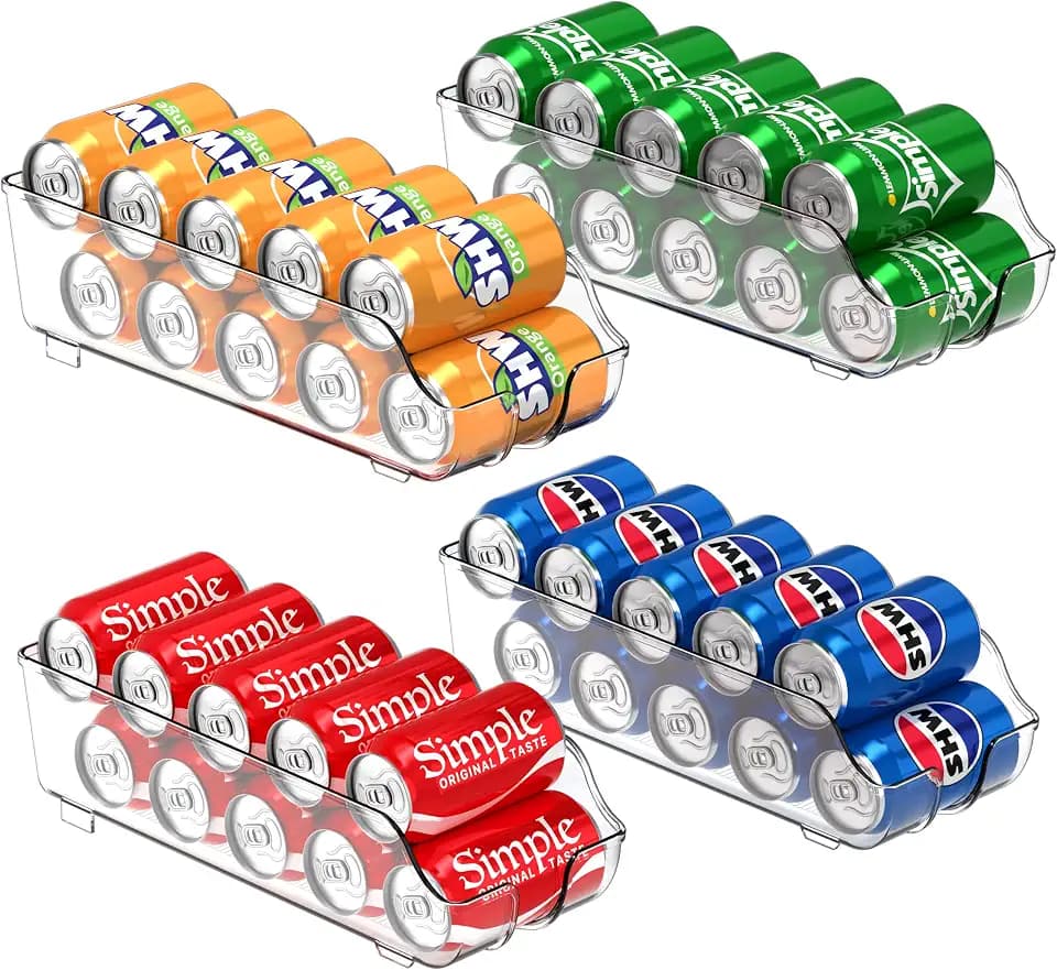Simple Houseware Soda Can Organizer Dispenser Refrigerator/Pantry, Set of 4