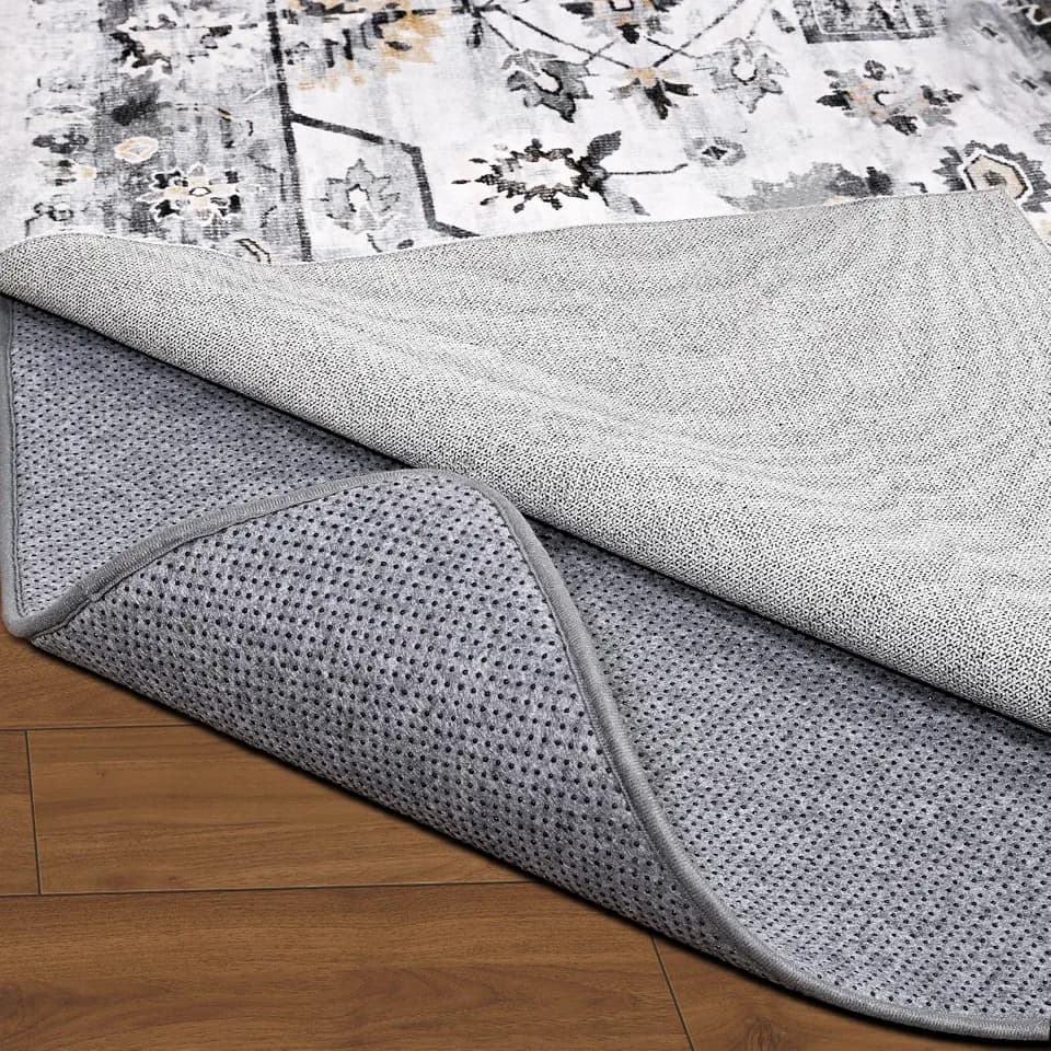 Non Slip Rug Pad Gripper, 8 x 10 Ft Extra Thick Foam Under Area Rug Carpet Pads for Any Hard Surface Floors, Keep Your Carpets Safe and in Place, Prevent Rug from Wrinkling or Buckling