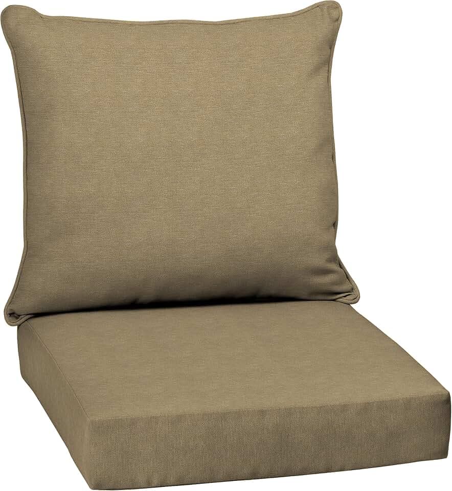 Arden Outdoor Deep Seat Cushion Set, Olefin Fabric, 24x24, Tan Hamilton