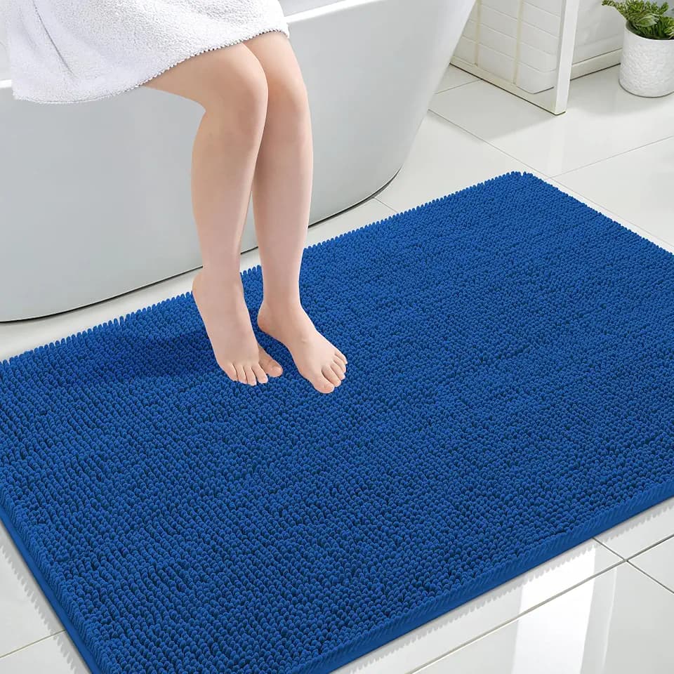 OLANLY Large Bathroom Rugs 44x32, Extra Soft Absorbent Chenille Bath Rugs