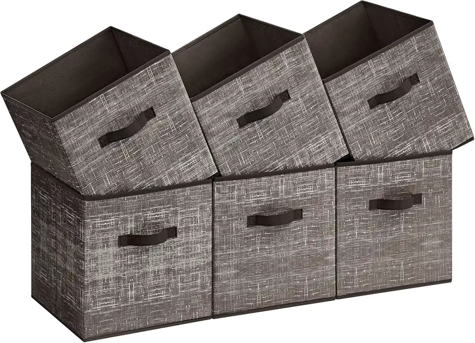 SONGMICS Storage Cubes, Set of 6, 13-Inch Foldable Closet Organizers