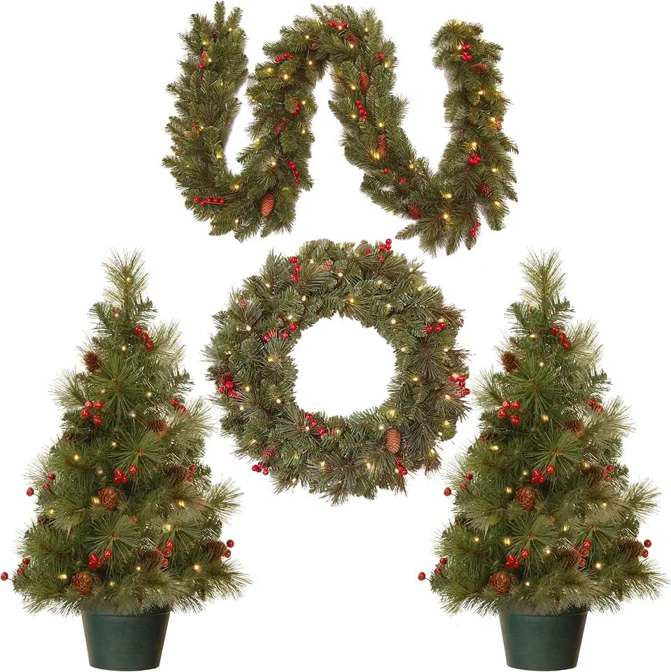 National Tree Company Pre-Lit Everyday Collection Christmas Decoration Set