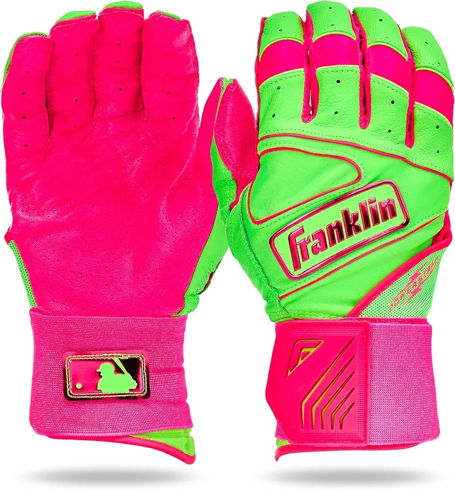 Franklin Sports MLB Batting Gloves - Infinite Powerstrap Baseball + Softball Long Cuff Batting Gloves - Adult + Youth