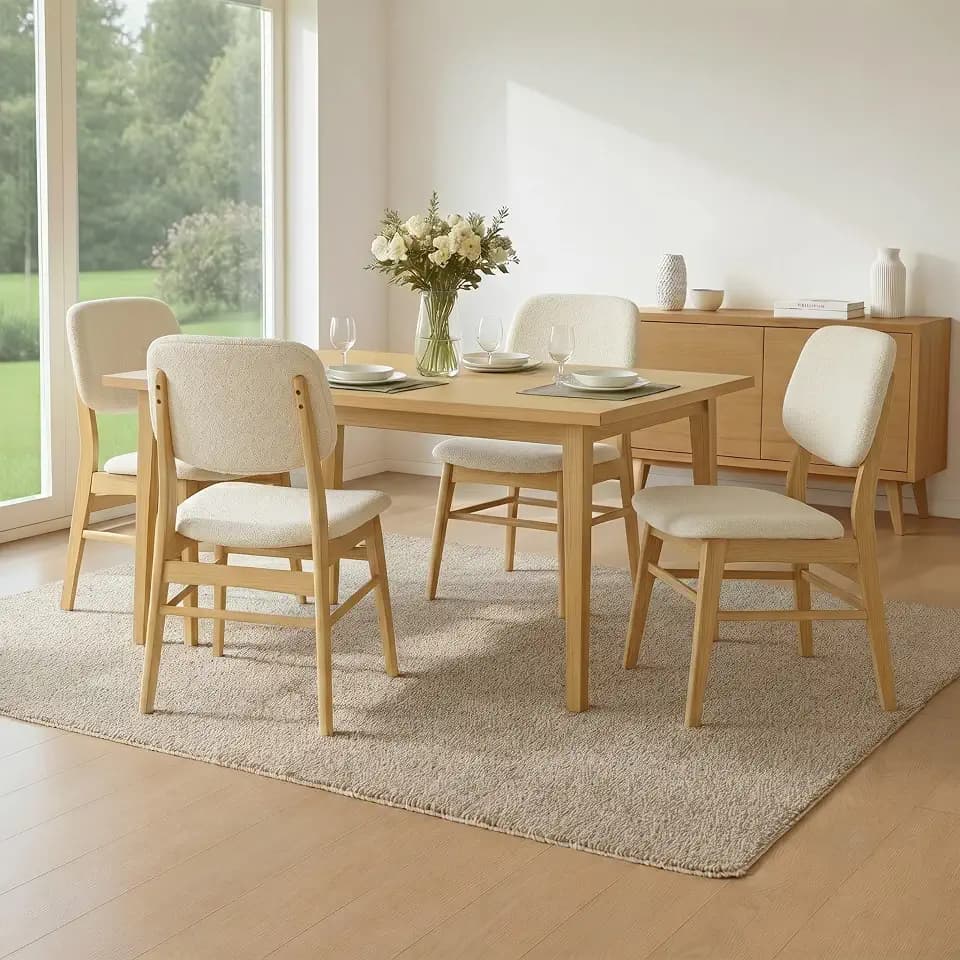 KISLOT Wooden Dining Chairs Set of 4, Upholstered Kitchen Chairs, Original