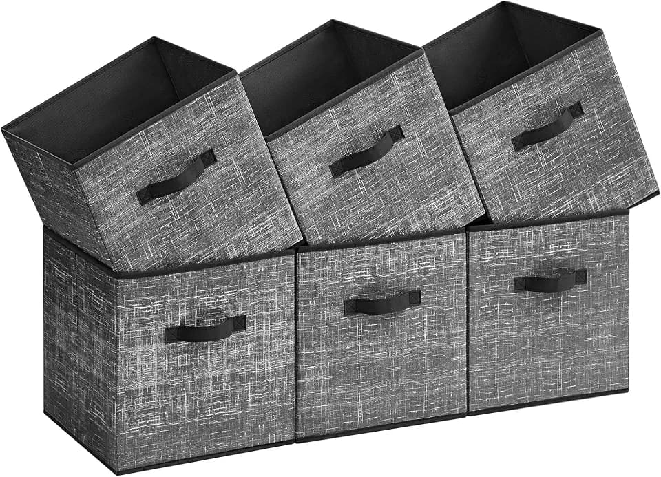 SONGMICS Storage Cubes, Set of 6, 13-Inch Foldable Closet Organizers