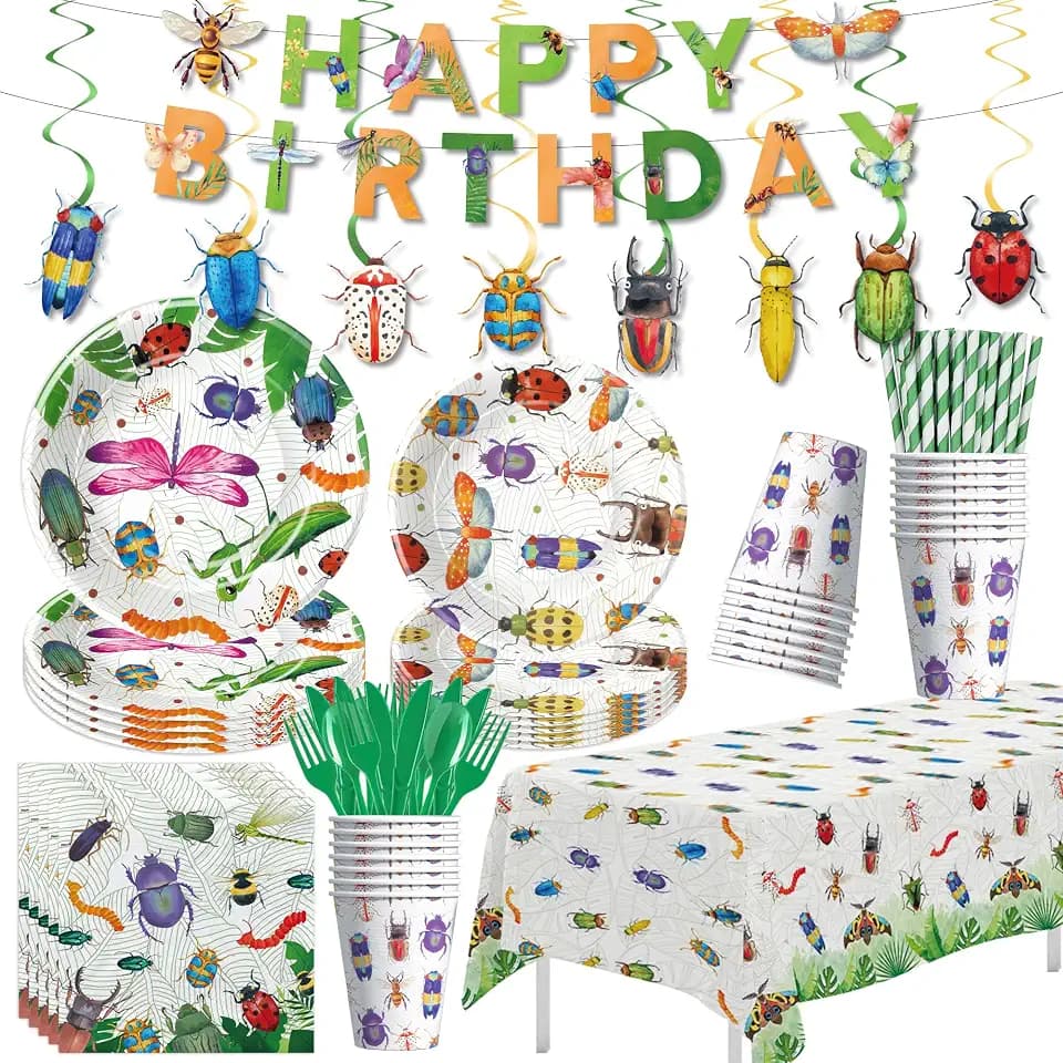 Bug Birthday Party Decorations, Garden Nature Insect Party Supplies