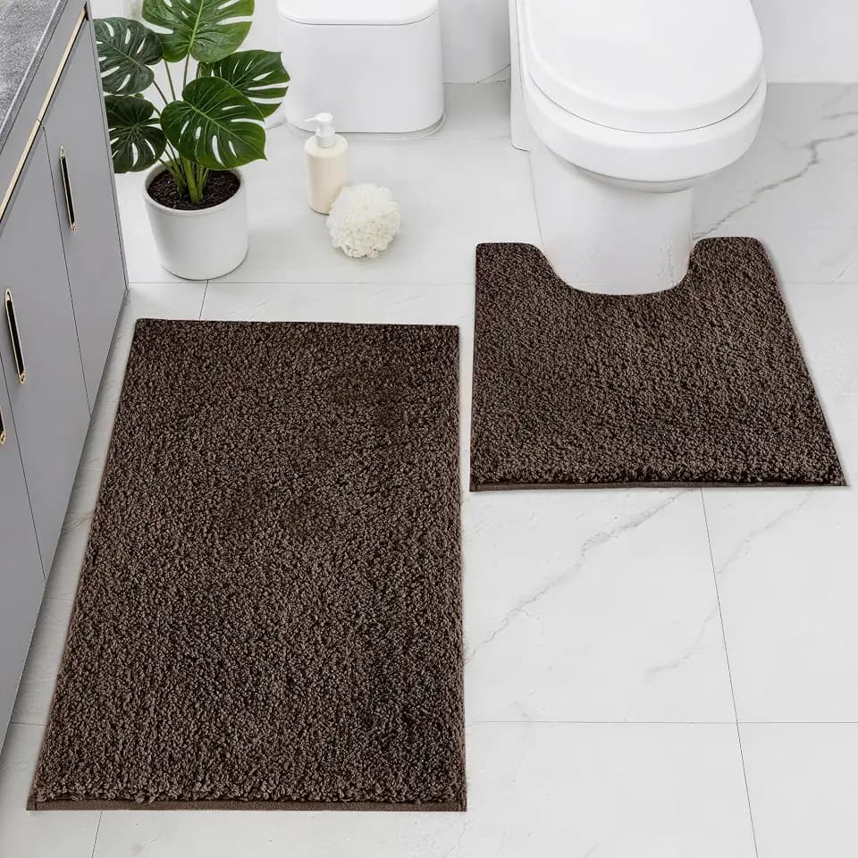 Bathroom Rugs Sets 2 Piece Non Slip Washable Bath Mat Set
