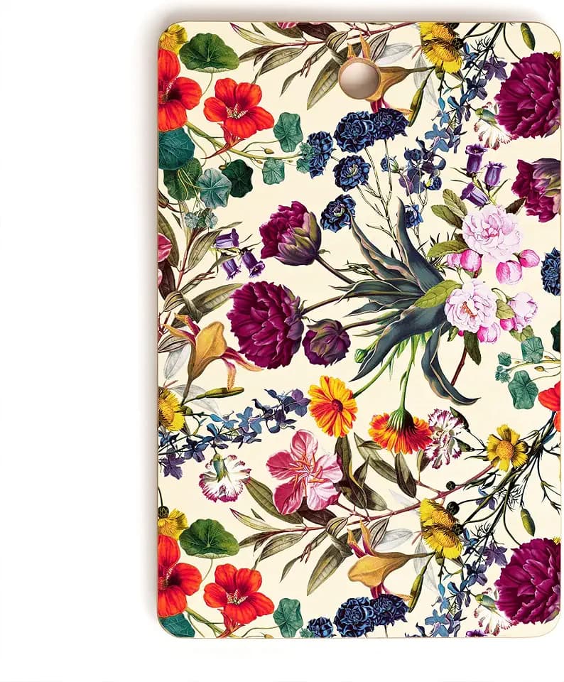 Society6 Bamboo Cutting Board | Kitchen Decor by Burcu Korkmazyurek | Unique Cutting Food-Safe Serving Board | Magical Garden V, 16"L x 10.5"W