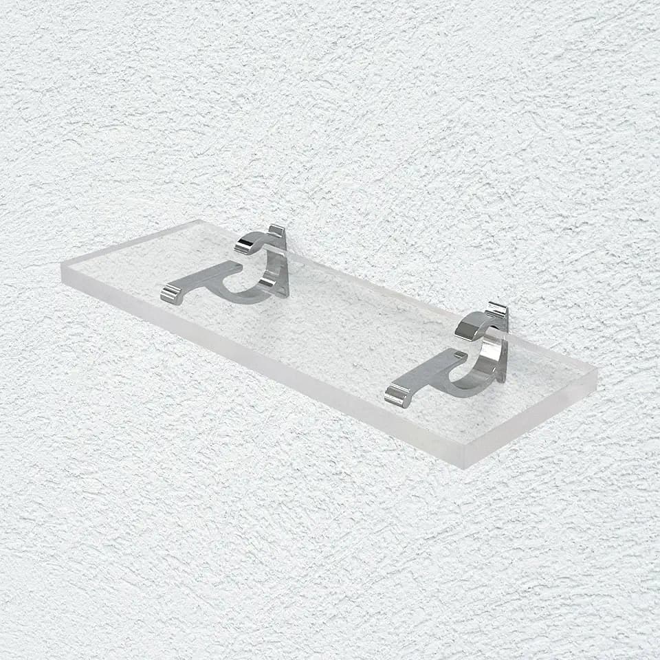 Clear Acrylic Shelves for Wall Storage, 6" W X 36" L, 3/4" Thick Wall Mounted Floating Shelves for Bedroom, Living Room, Bathroom, Kitchen -Easy Installation with Screws and Chrome Finish Brackets