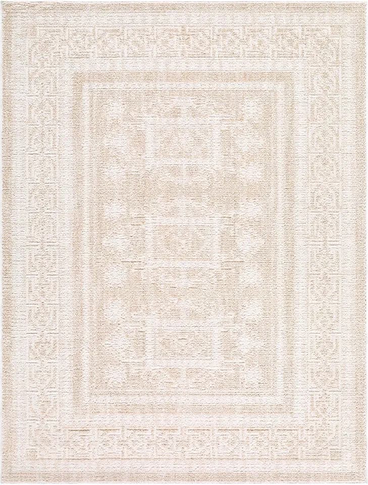 Livabliss x ELLE Decor Odeon Modern Area Rug, 2'7" x 7'3", Light Beige