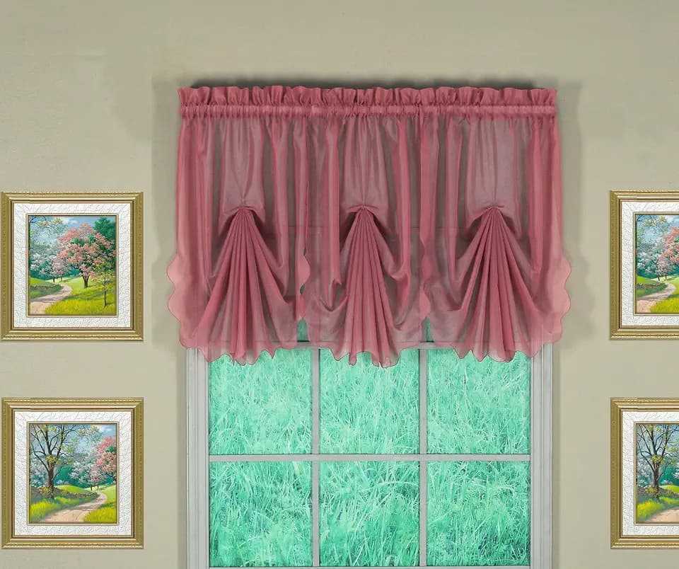 Today's Curtain Emelia Original Voile Fan Insert, Mauve, 30" W x 40" L
