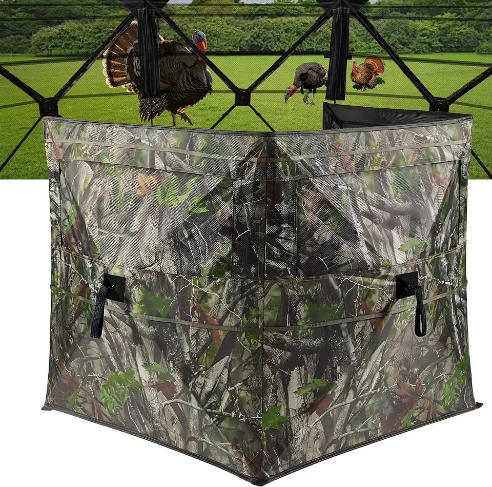 Turkey Hunting Blind 3-Panel See Through 360°Pop Up Ground Blind