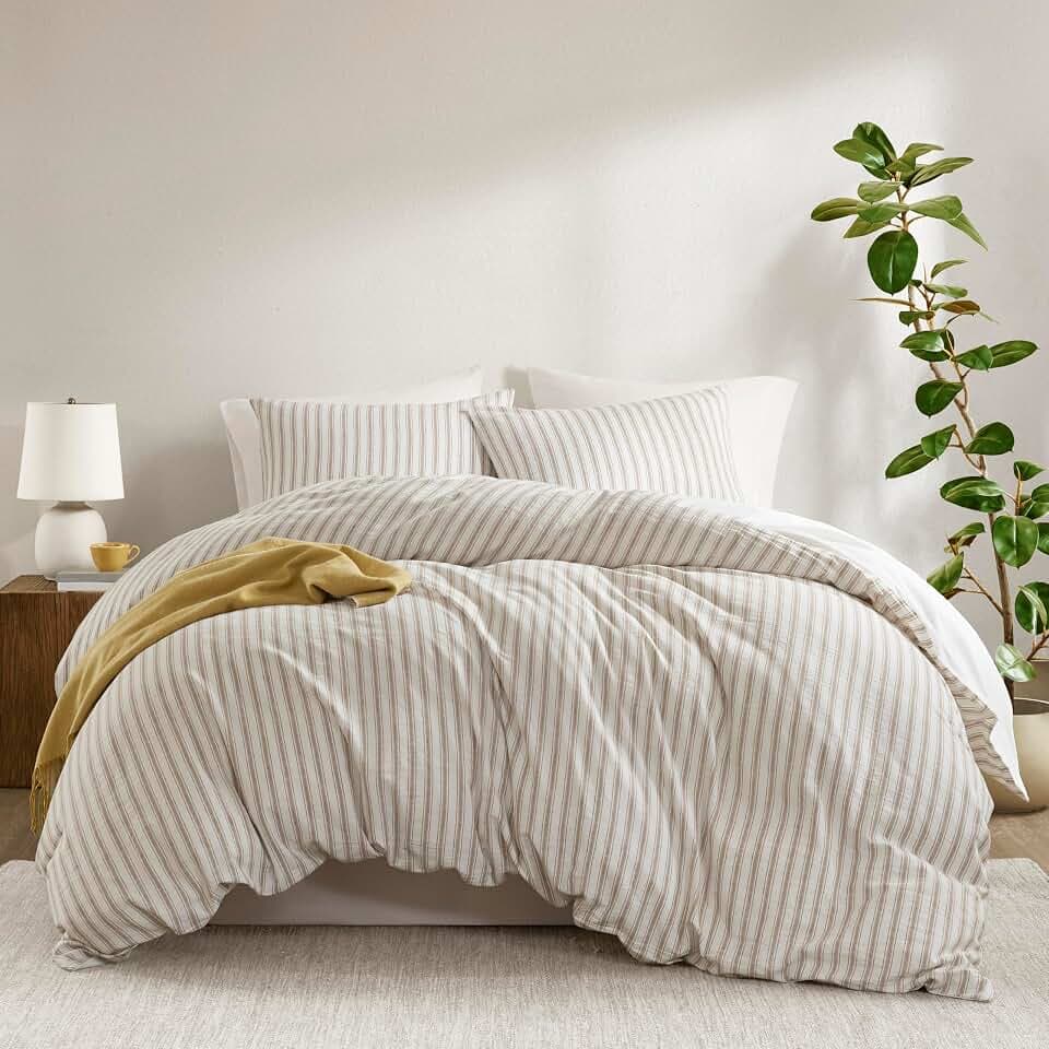 Madison Park Linen Cotton Rayon Blend Duvet Cover Set, 3PC King