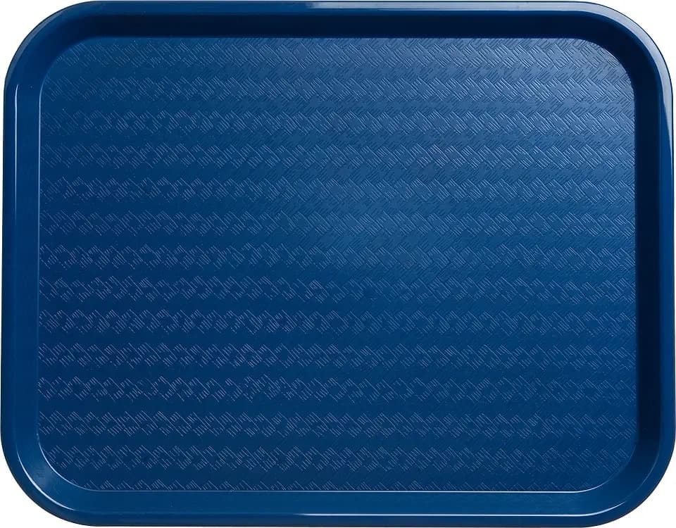 Carlisle FoodService Products Café Cafeteria Tray, Fast Food Tray for Restaurant or Commercial Use, 14" x 18", 12 Count, Blue