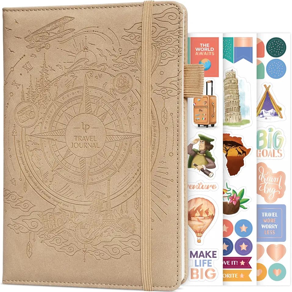 Legend Vintage Travel Journal Scrapbook for Women, Men, Couple Sandstone