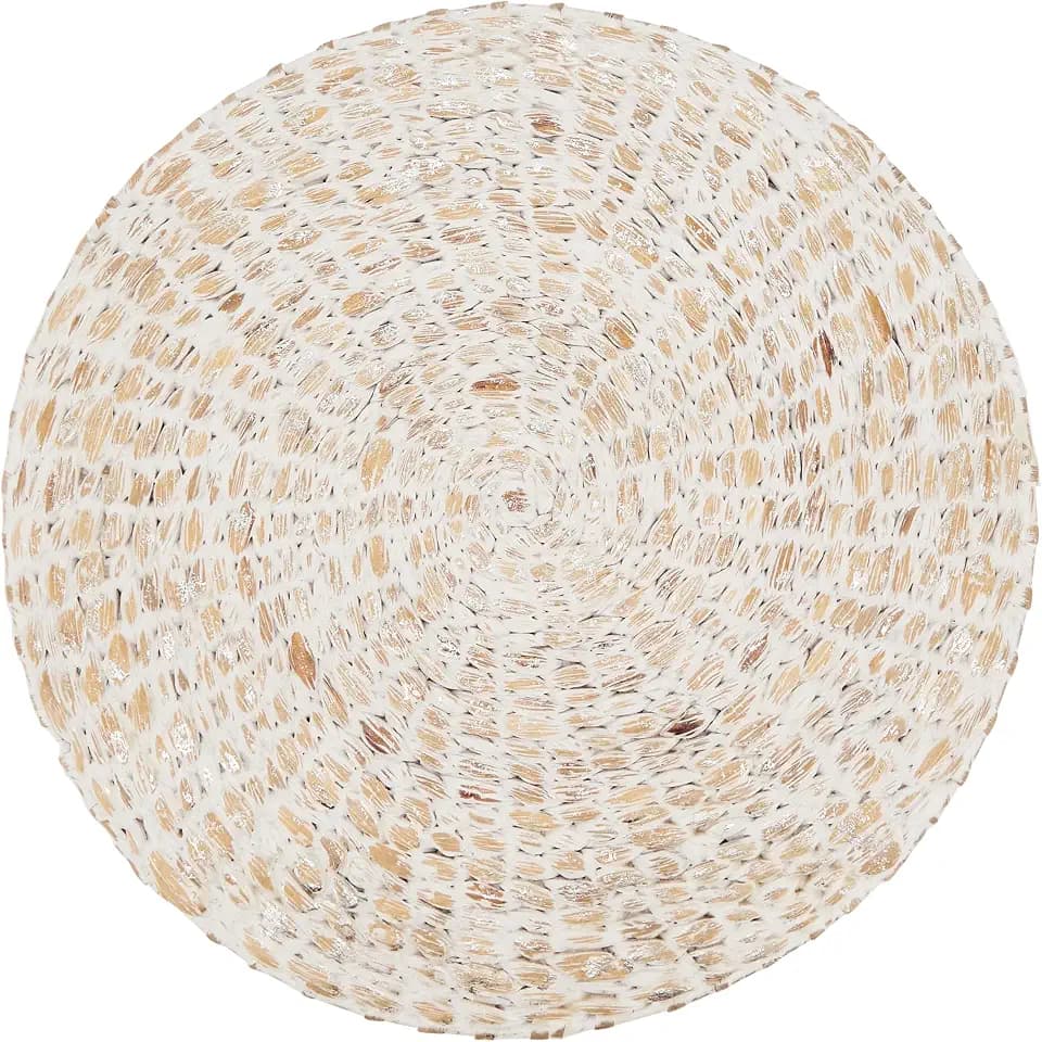 Saro Lifestyle Foil Print Natural Fiber Placemat (Set of 4), Silver, 15"