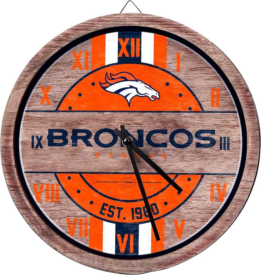 FOCO NFL Wooden Barrel Wall Clock