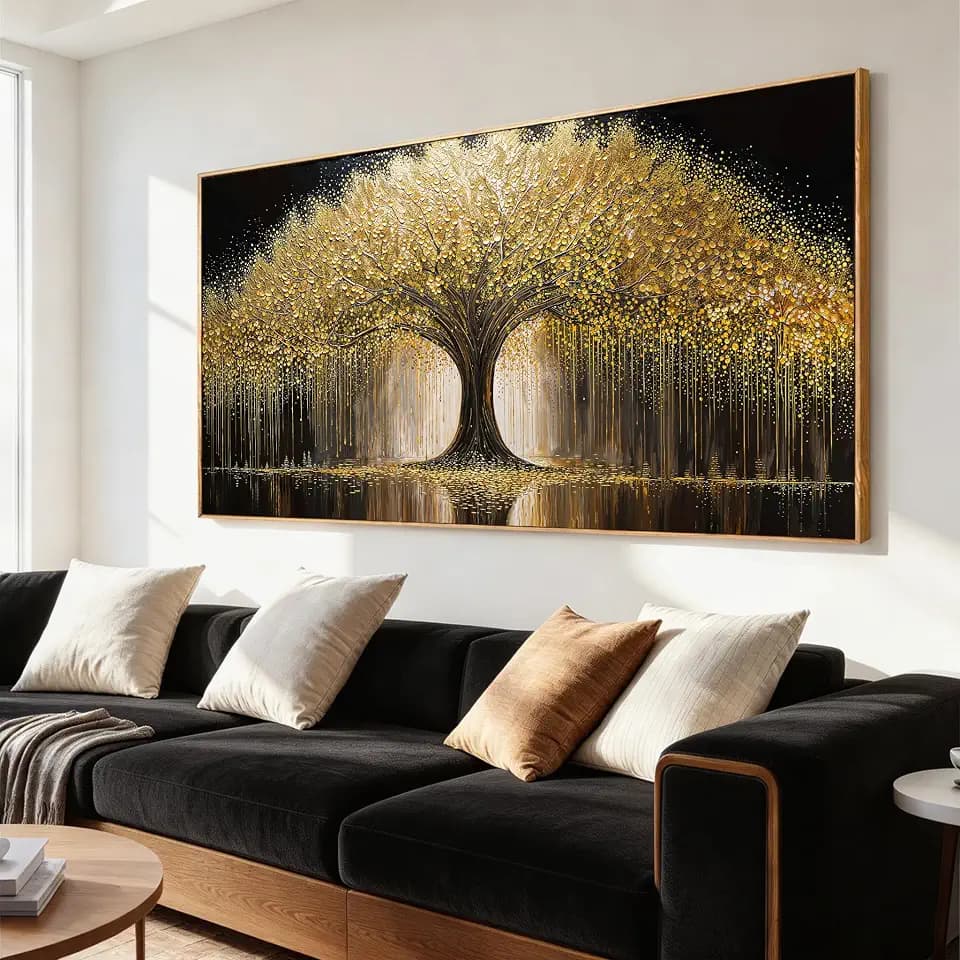 Tree Of Life Large Wall Art Decor 29"x58" Framed Wall Art For Living Room