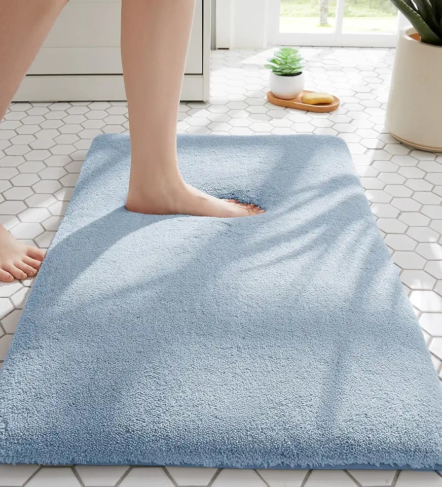 MINIDEAR Bathroom Rugs 36x24 Light Blue - Thick Memory Foam Bath Mat, Ultra Soft & Plush Non-Slip, Quick Dry, Absorbent Washable Floor Microfiber Mat for, Home Decor Accessories
