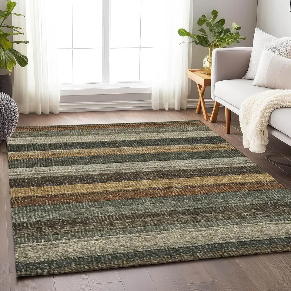 Addison Rugs Chantille ACN1865 Khaki 3' x 5' Indoor/Outdoor, Machine Washable, Easy Clean, Non Shedding, Bedroom, Living Room, Dining Room, Kitchen, Patio Rug