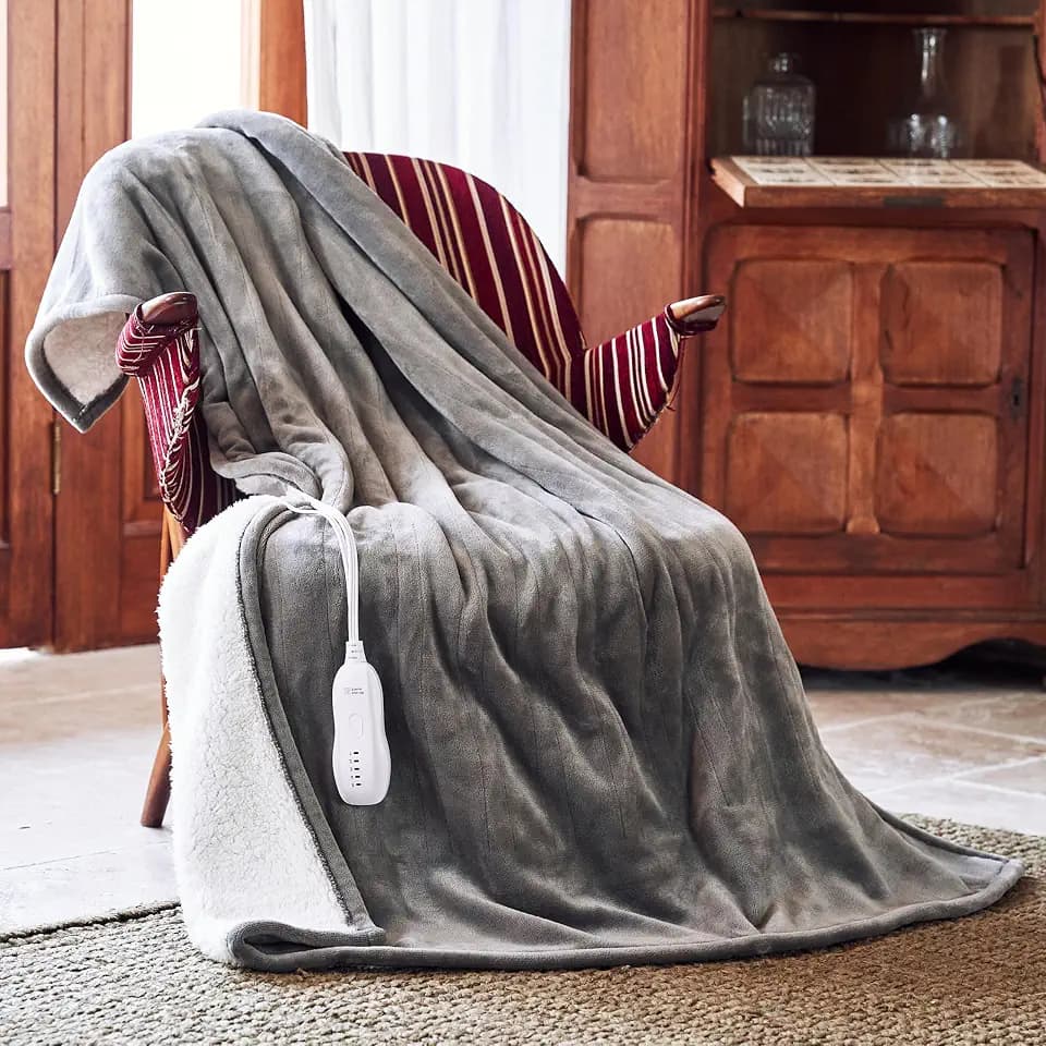 Heated Blanket 50x60”, 3 Hours Auto-Off Electric Blanket, Grey