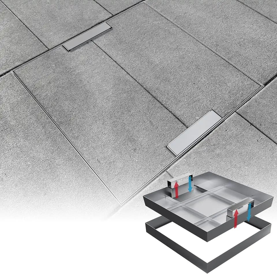 24x24 in Stainless Steel Invisible Manhole Cover with Handle