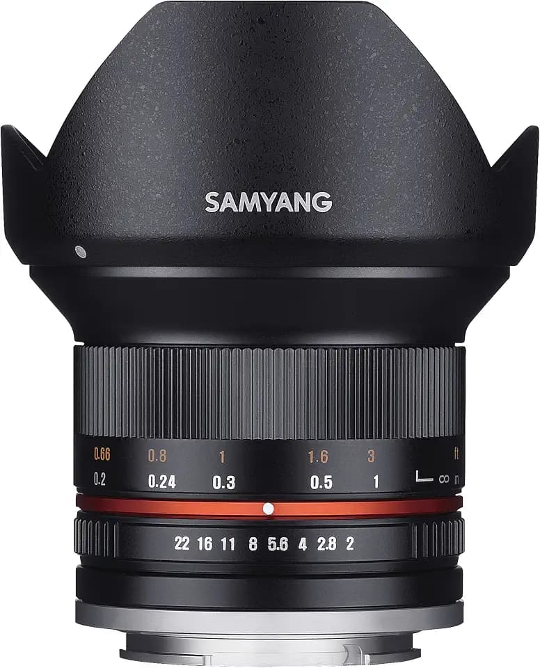 Samyang SY12M-E-BK 12 mm F2.0 Ultra-Weitwinkelobjektiv für Sony E Kameras, Schwarz