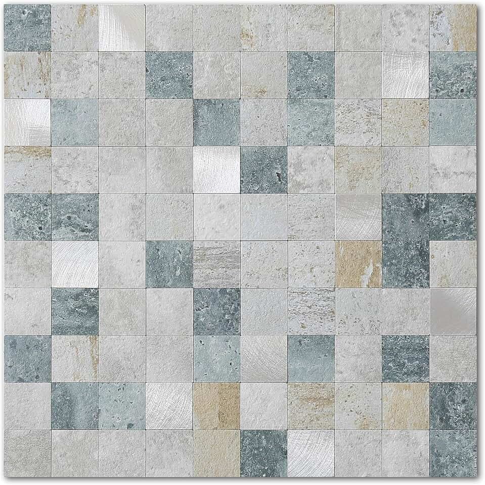 VAOVI Peel and Stick Wall Tiles for Kitchen Bathroom(Blue Grey 10pcs)