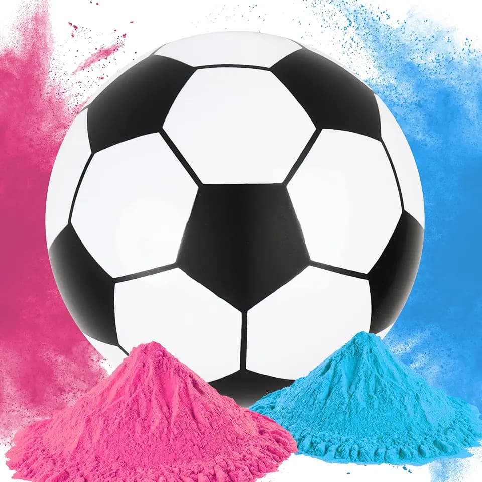 Disfore Gender Reveal Soccer Ball - Soccer Ball Gender Reveal with Powder for Boy or Girl Baby Gender Reveal Ideas,2 Packs Blue and Pink Powder