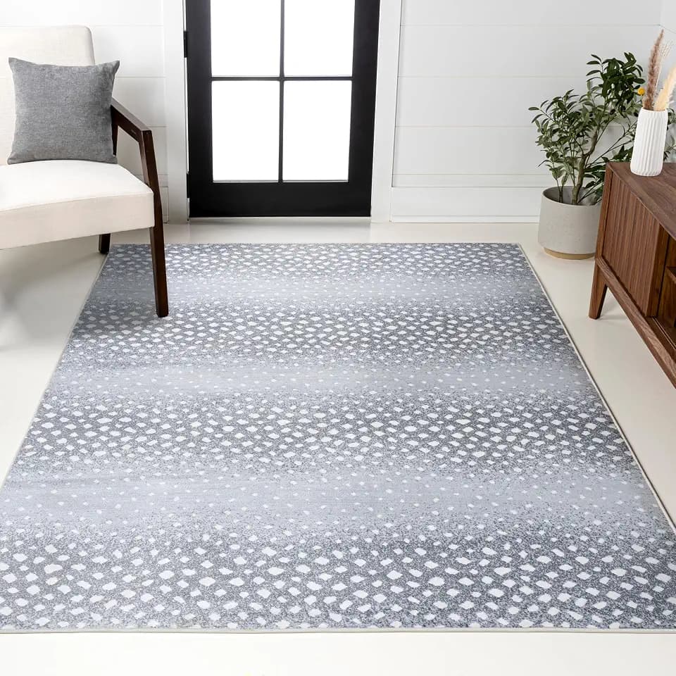 JONATHAN Y Antelope Modern Light Gray/Cream Indoor Area Rug, 5x8, Animal Prints, Casual, Easy-Cleaning for Living Room, Bedroom, Kitchen, Pet Friendly, Non-Shedding (SAF100B-5)