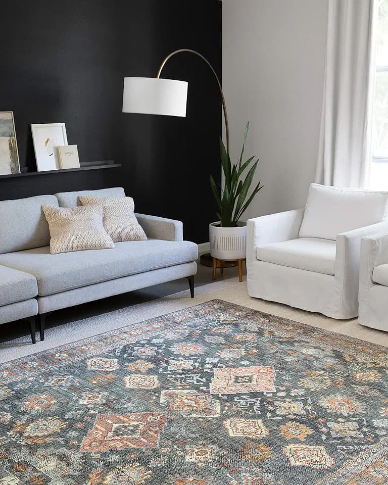 Loloi Skye Sea/Rust 9'-0" x 12'-0" Area Rug