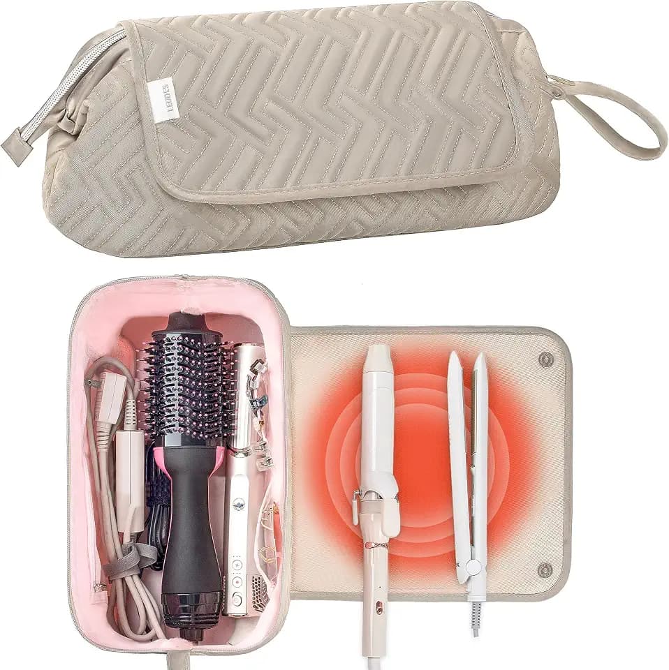 Leuded Hair Tools Travel Bag with Heat Resistant Mat for Shark Airwrap