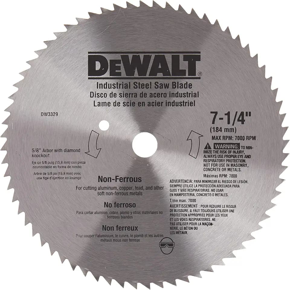 DEWALT Circular Saw Blade, 7 1/4 Inch, 68 Tooth, Metal Cutting (DW3329)