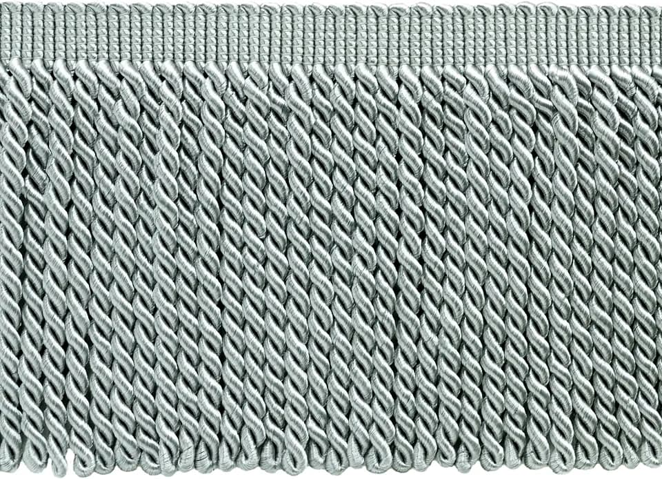 DÉCOPRO 6" (15cm) Basic Solid Collection Traditional Satiny Bullion Fringe Trim (Style# BFS6) Silver Grey #049 (Grey Silver) 4.5 Yard Value Pack (4m/13.5 ft)