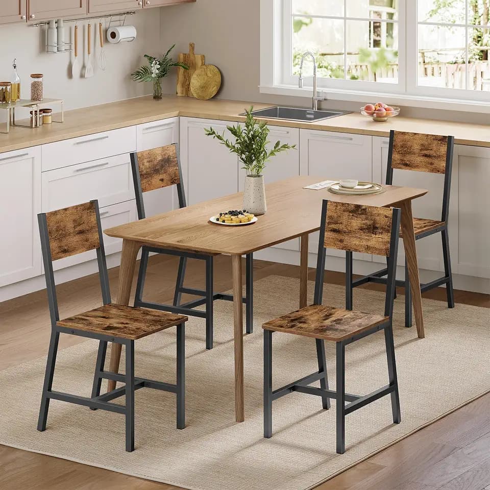VASAGLE Dining Chair Set of 4, Kitchen Chairs