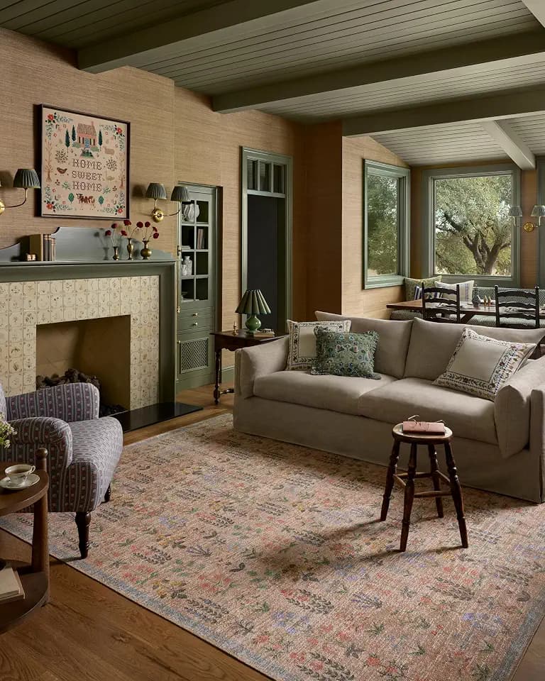 Loloi Rifle Paper Co Edinburgh Cream/Multi 2'-6" x 9'-6" Runner Rug