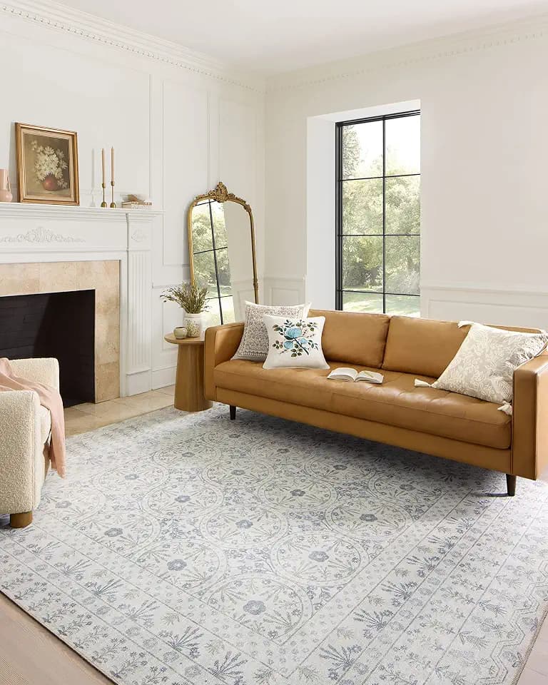 Loloi Rifle Paper Co Maison Rosette Ivory 3'-9" x 5'-6" Accent Rug