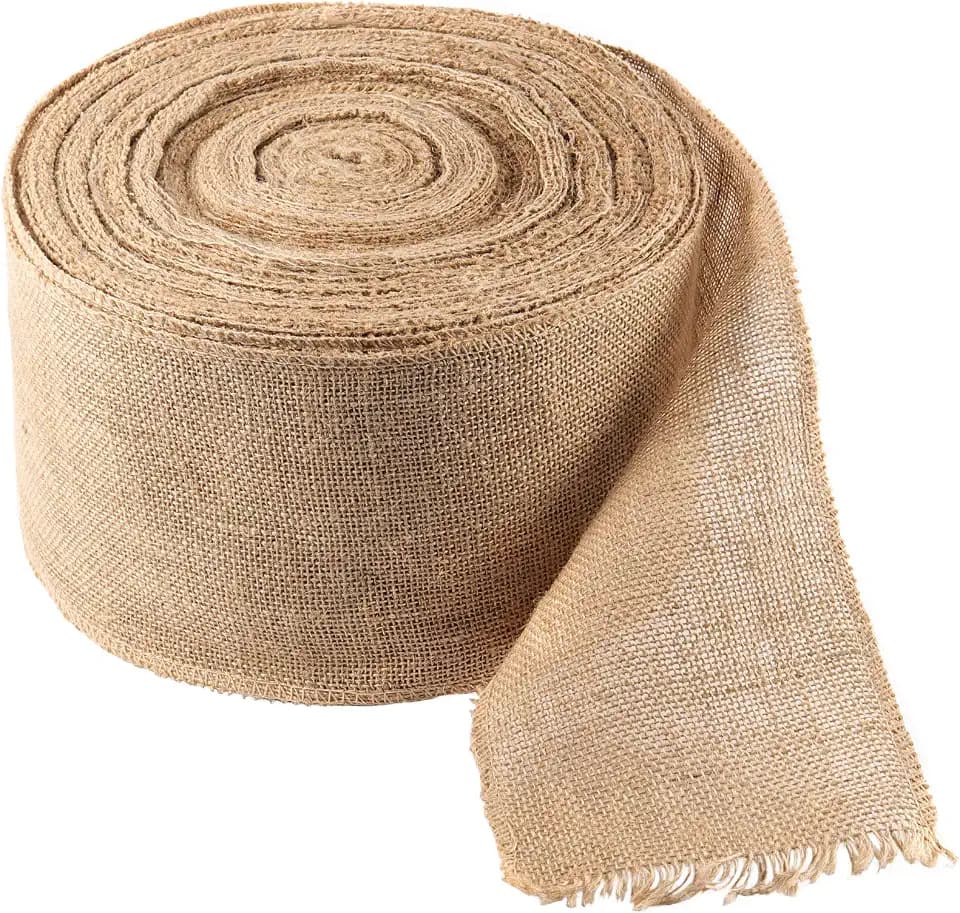 ZOENHOU 6 Inch Wide Fabric Burlap Ribbon, 54 Yards Brown Ribbon for Christmas, Arts, Crafts, Gift Wrapping, Wedding Events, Party and Home Decor