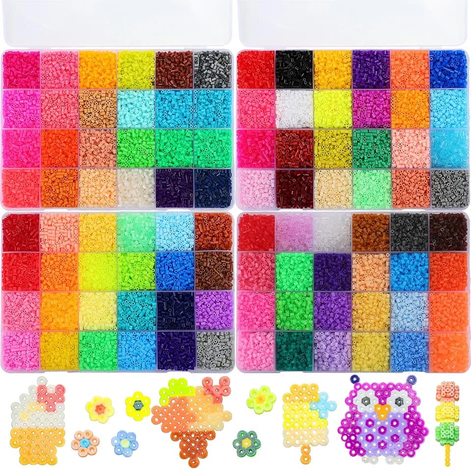 Lenwen 52000 Pcs Fuse Beads 96 Colors 2.6 mm Mini with Pegboards