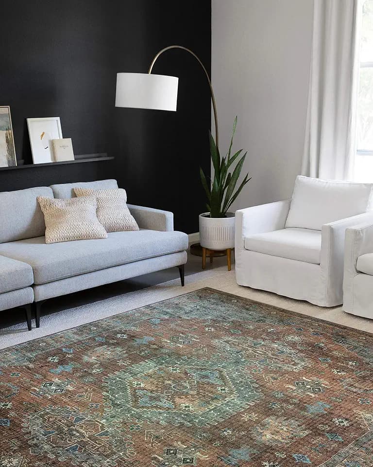 Loloi Skye Terracotta/Sky 2'-6" x 7'-6" Runner Rug
